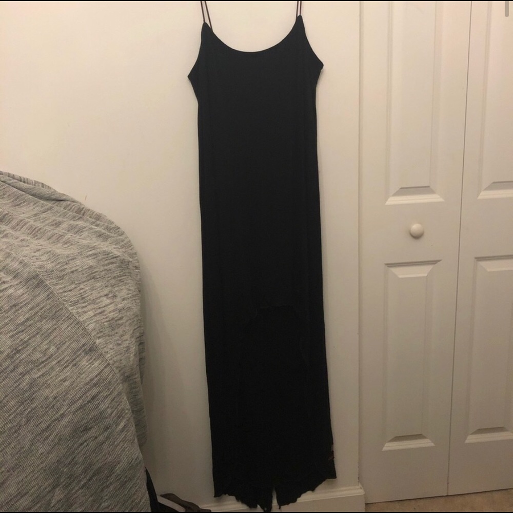 Peace Love long black dress